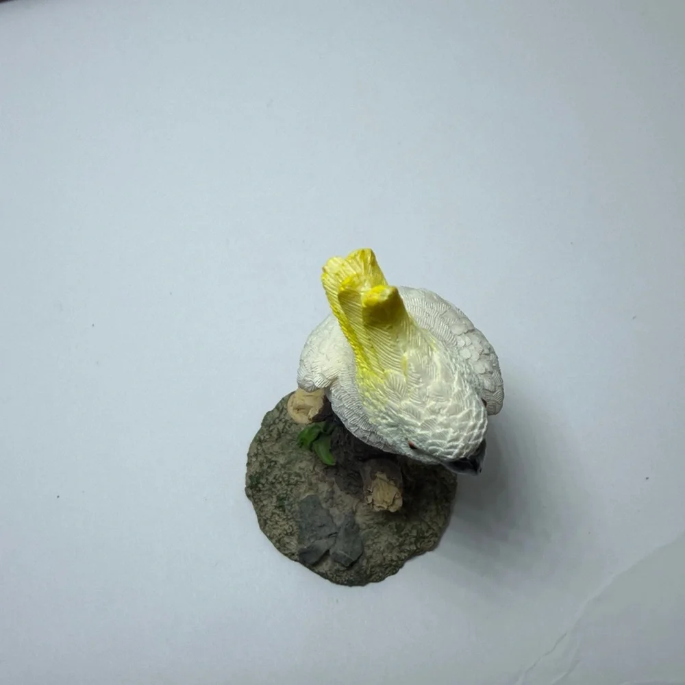Charming Cockatoo Bird Figurine with Yellow Crest